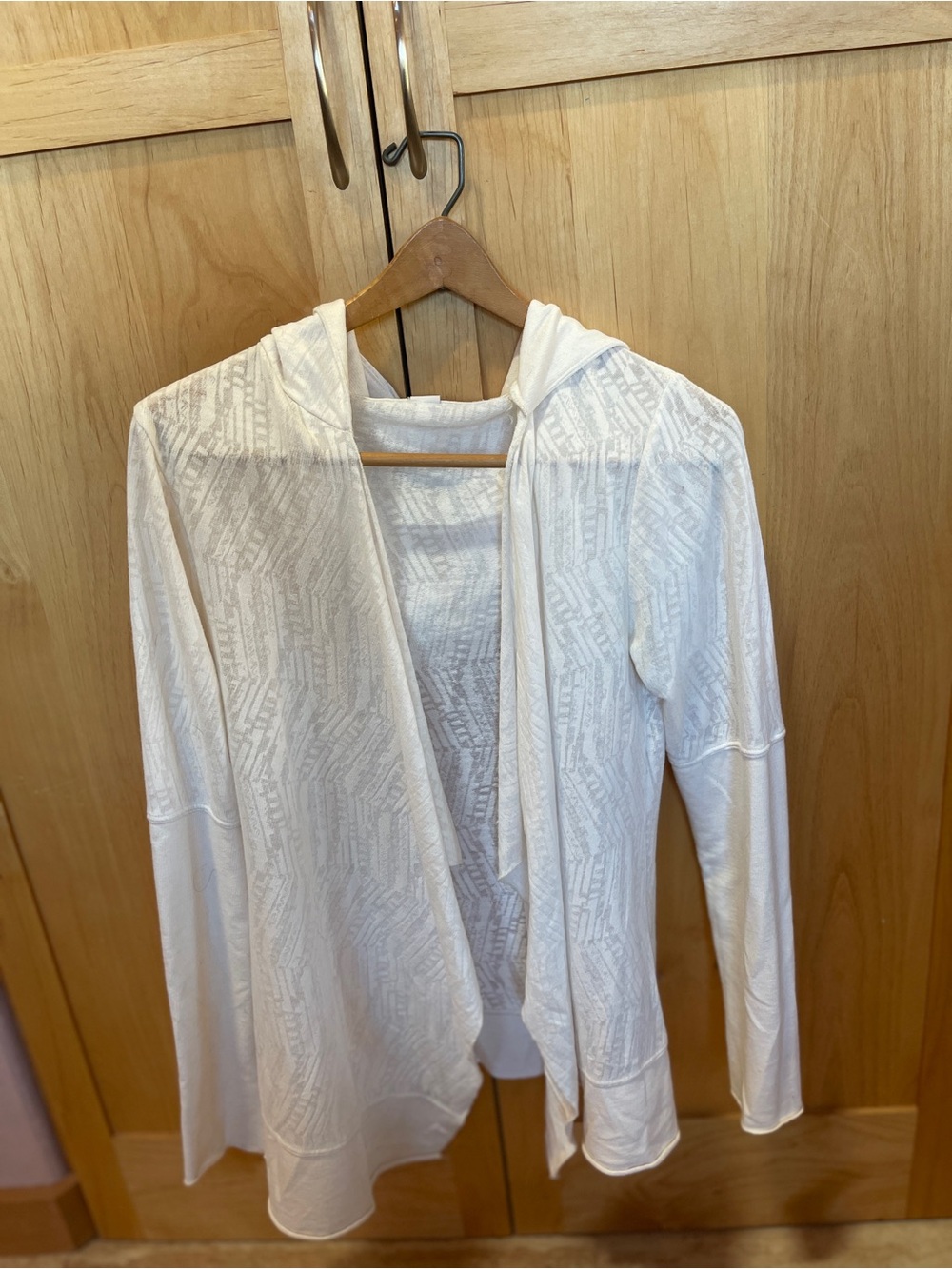 Prana Lightweight White Hooded Cardigan